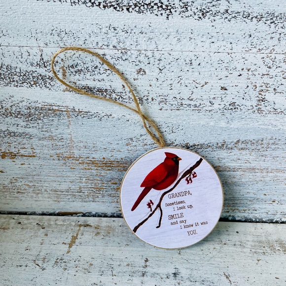 *Grandpa Round Cardinal Ornament - Picture 12 of 12